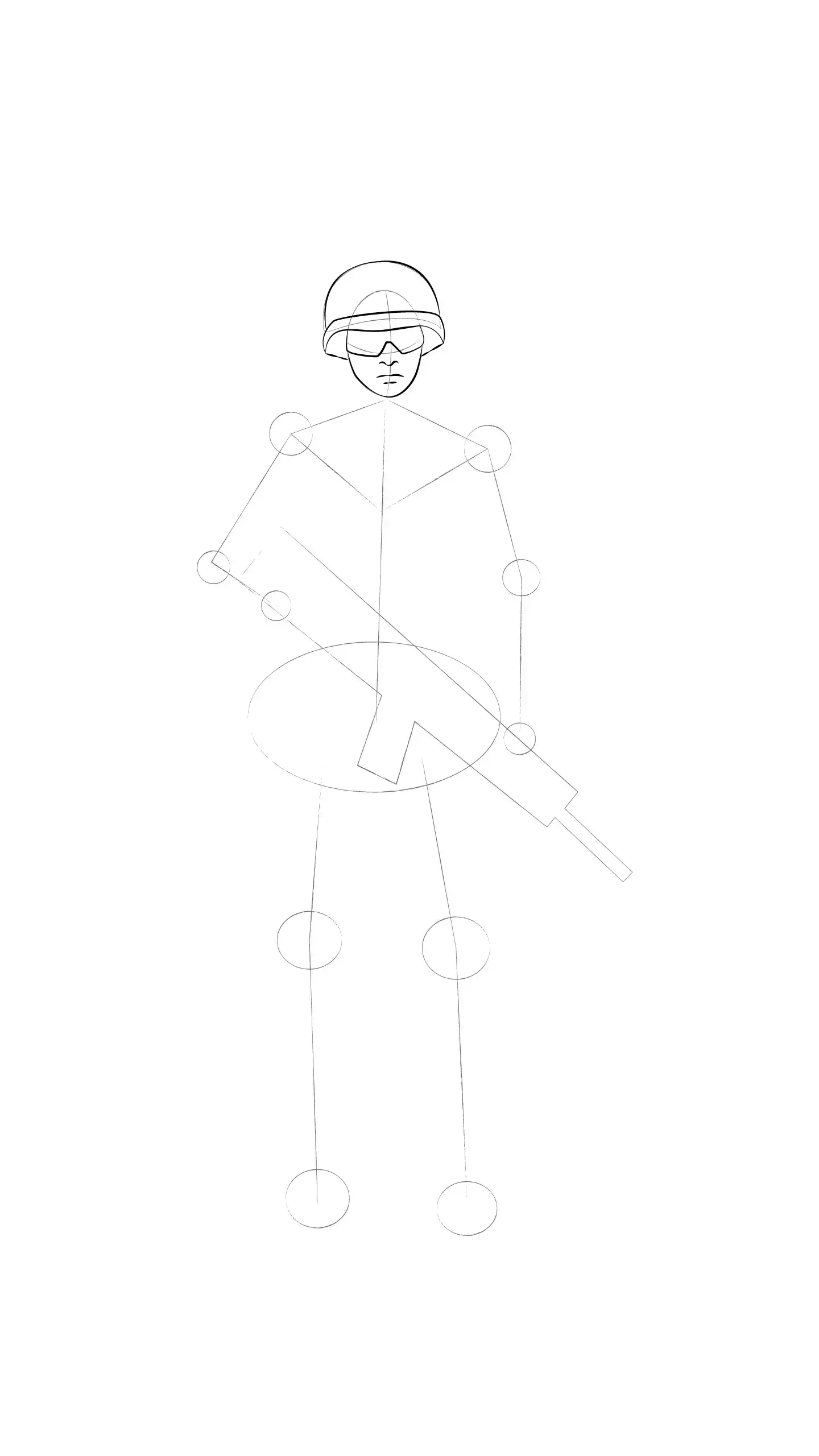 dessin du casque d’un soldat