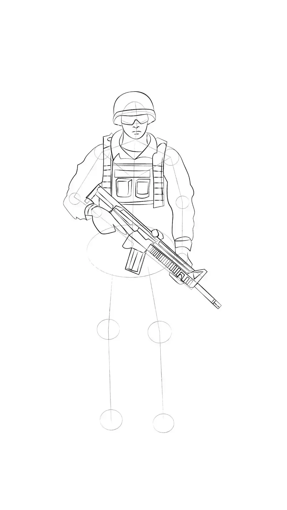 dessin du gilet d’un soldat