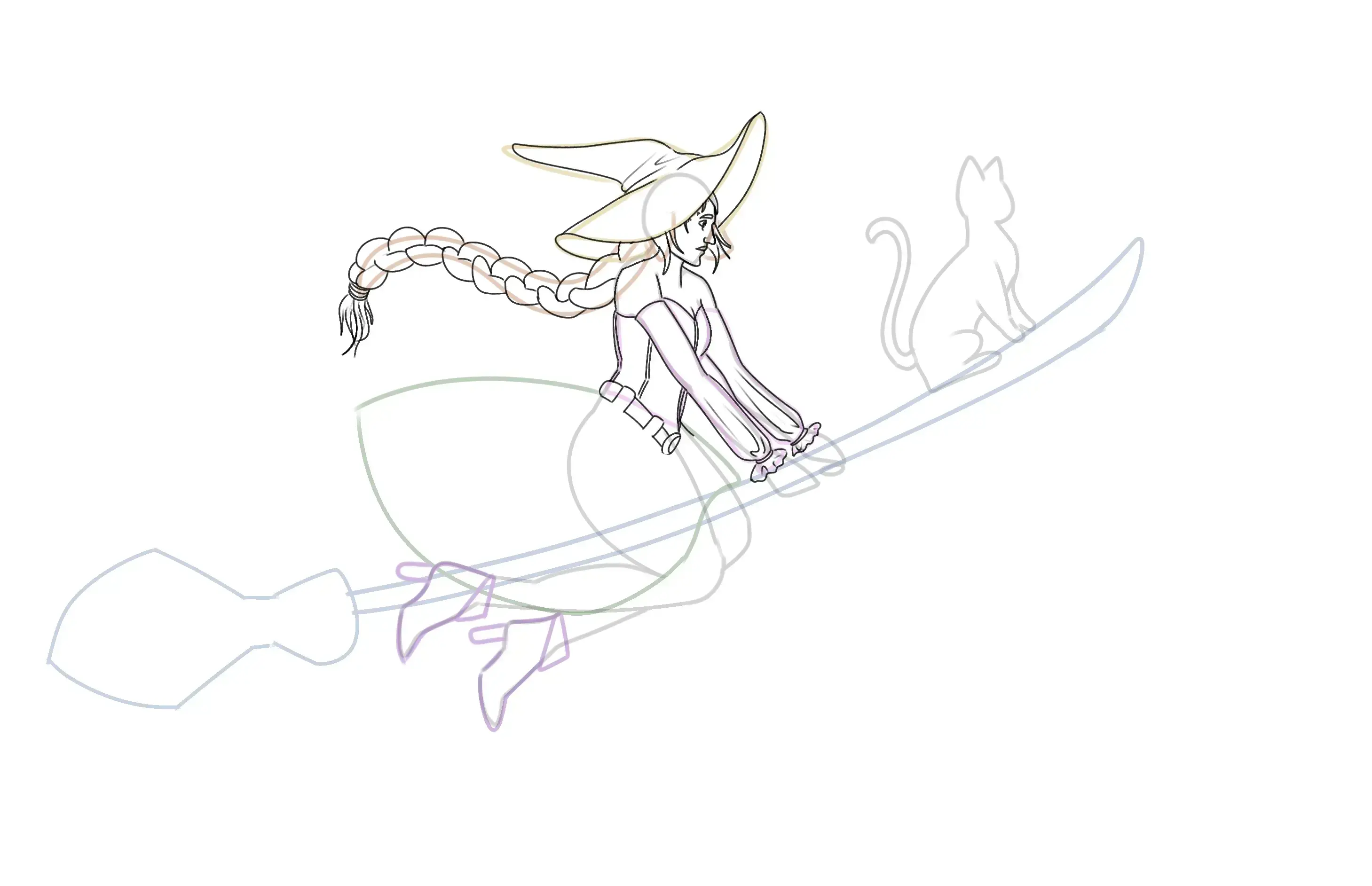 dessiner les manches d’une sorcière
