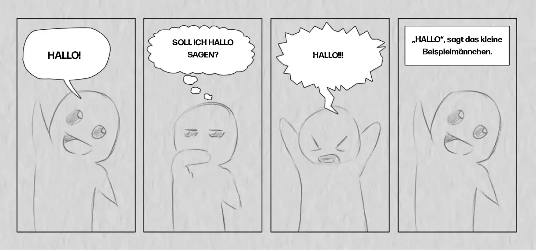 Zeichnung der Sprechblasen auf einer Comicseite