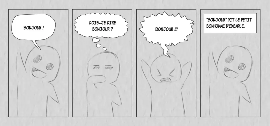 dessin des bulles d’une page de bd