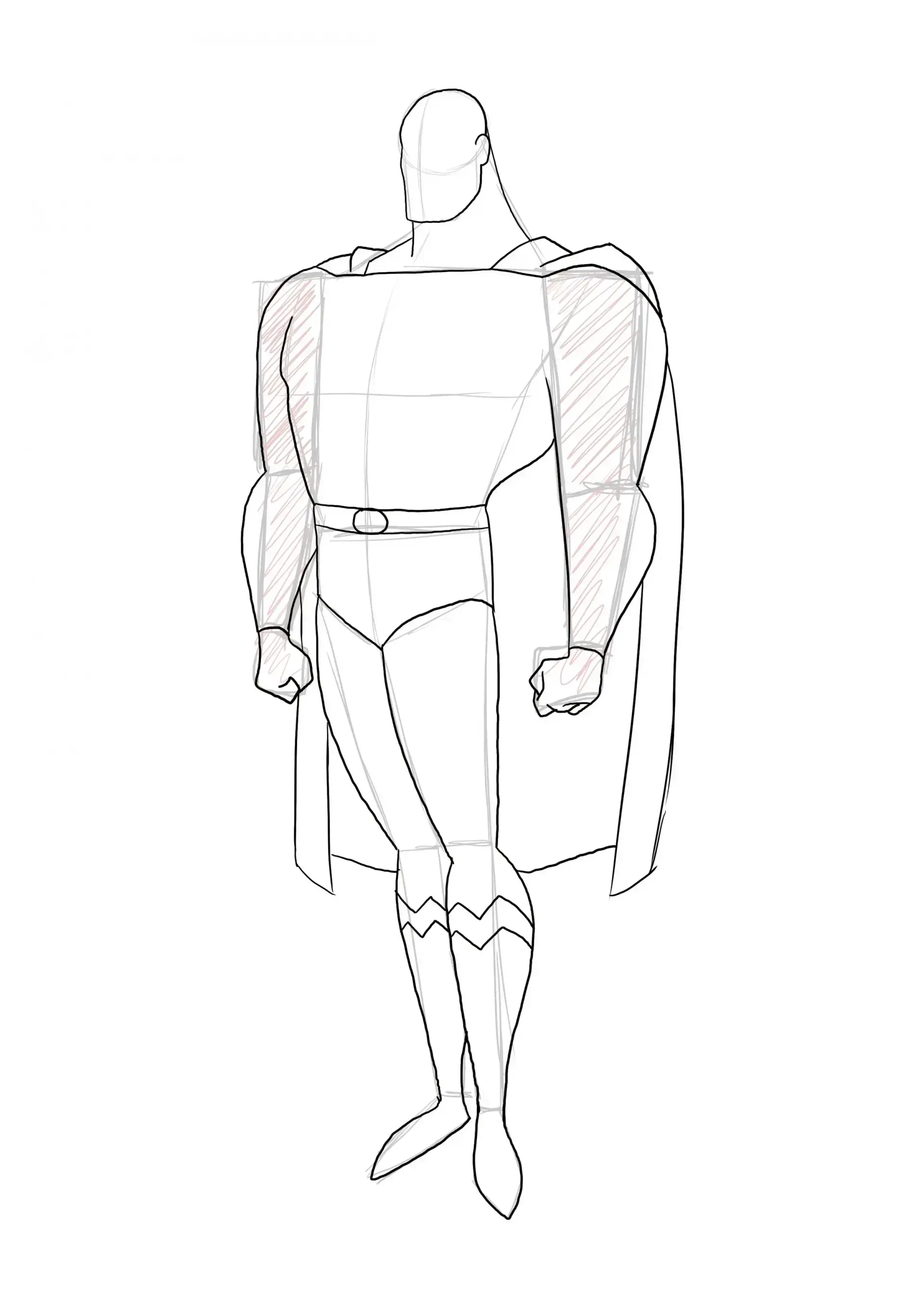 dessiner les bottes de superman