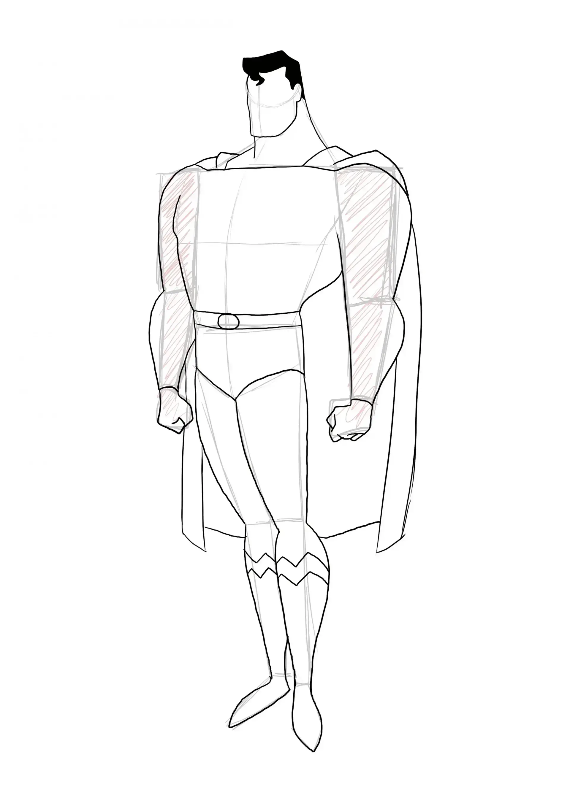 dessiner les cheveux de superman