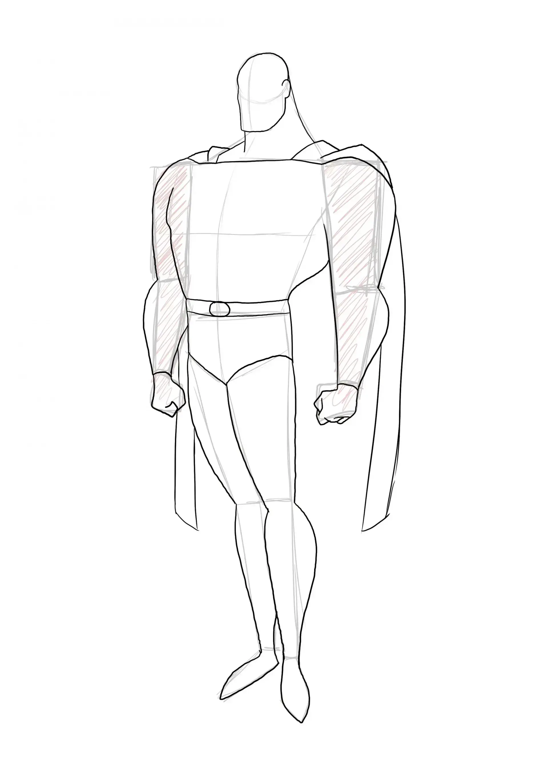 dessiner la finition de la cape de superman