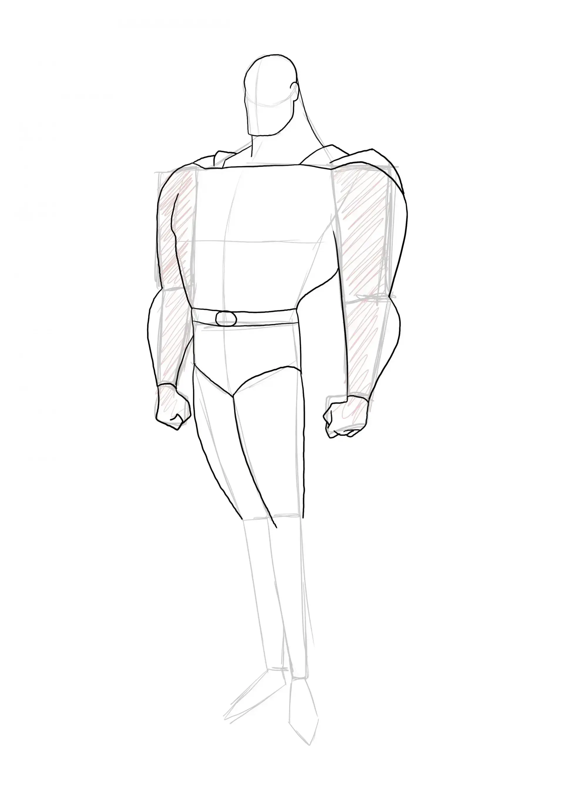 dessiner la finition des mains de superman