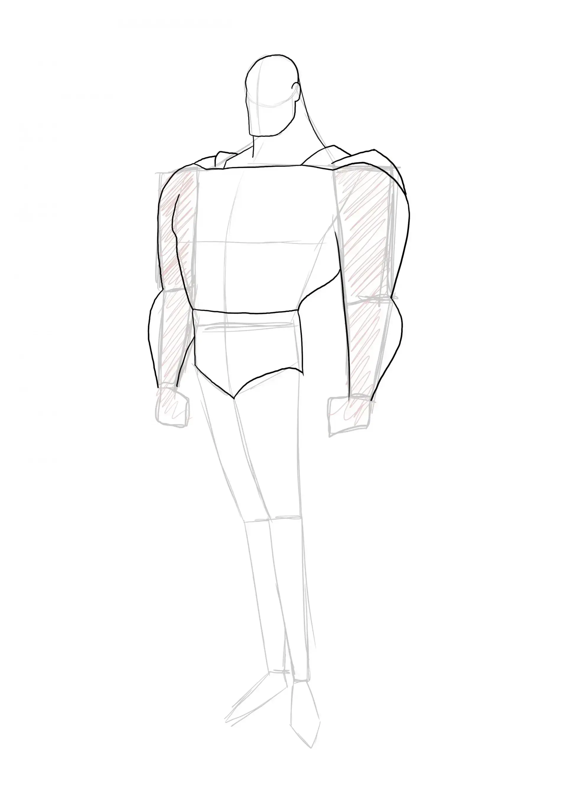 dessiner la finition du torse de superman