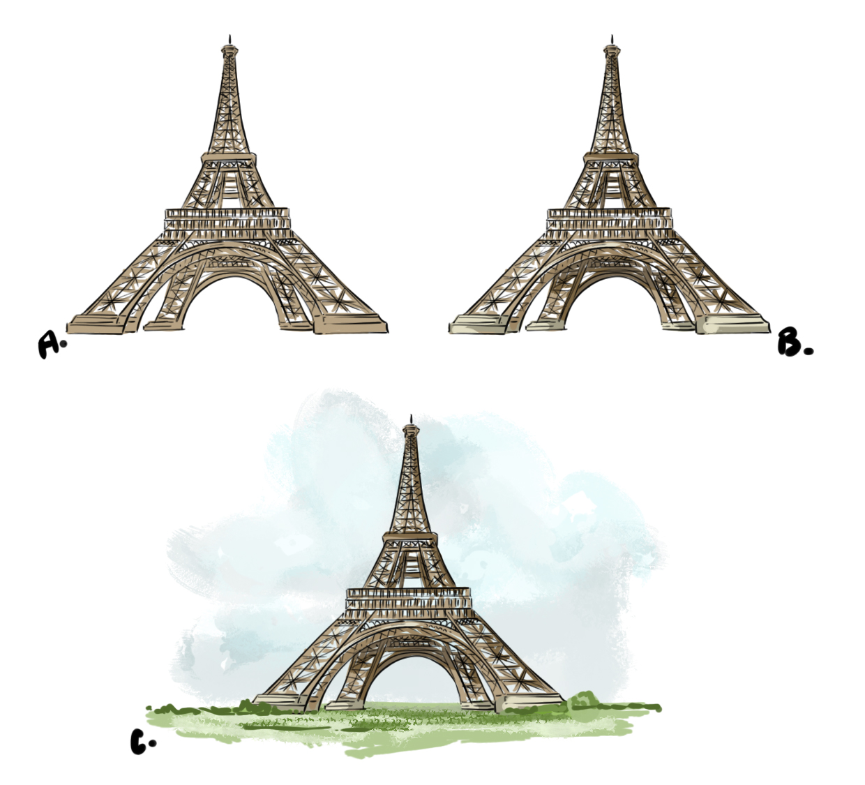 Cómo dibujar la Torre Eiffel