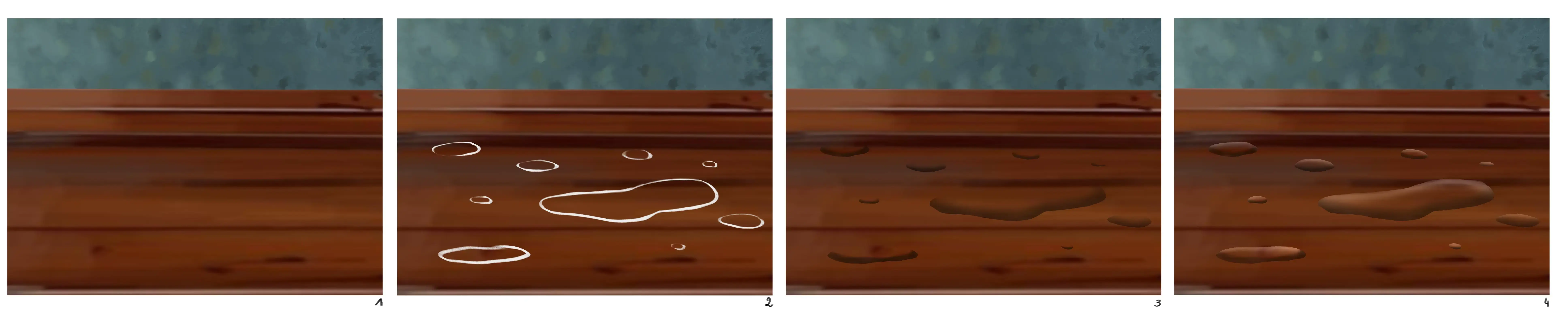 dessiner les formes des gouttes transparentes