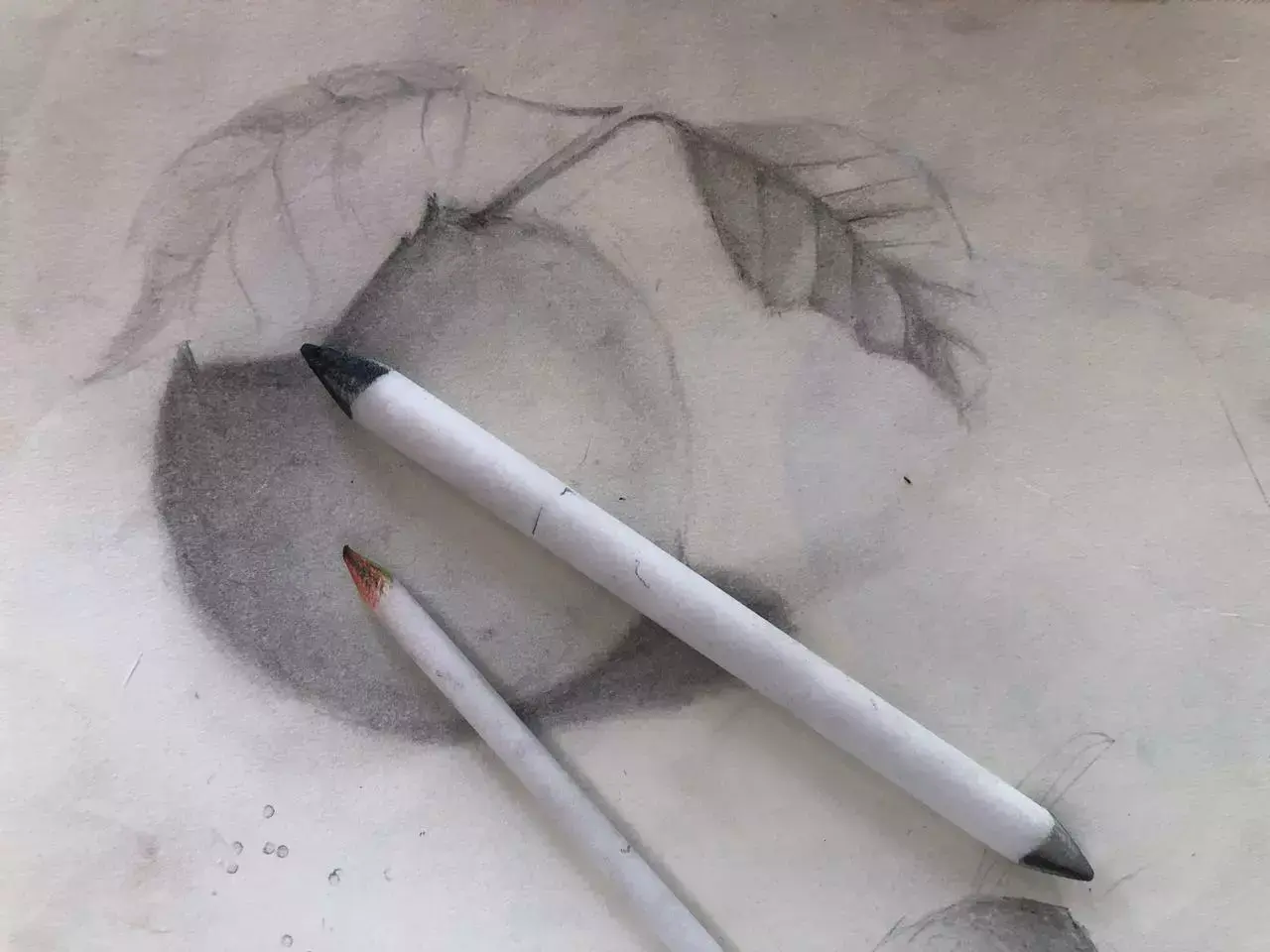 dessin fait au crayon et à l’estompe