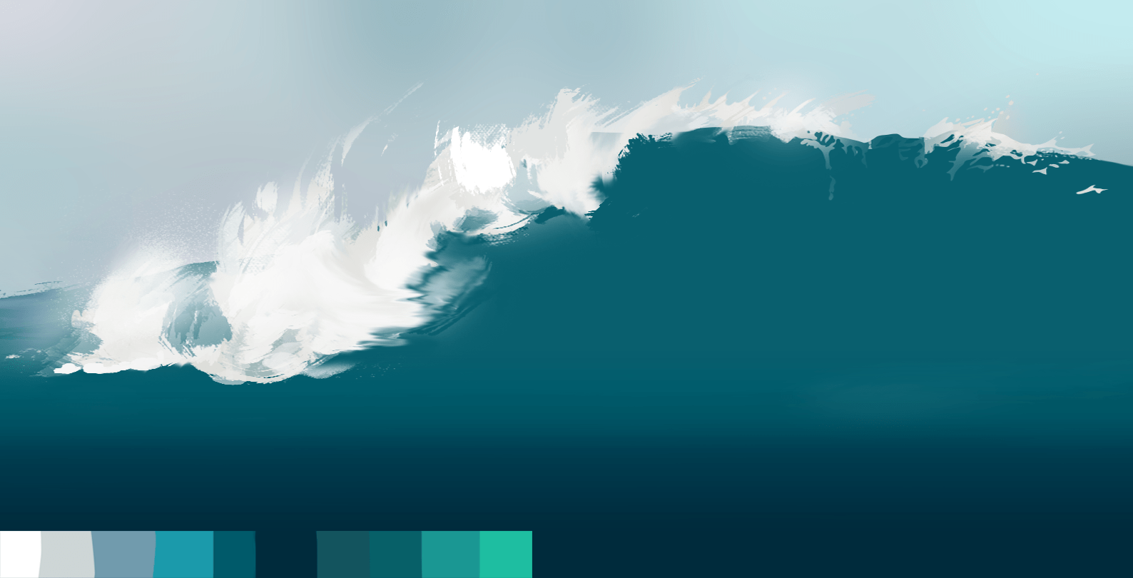 color del agua y de la espuma de la ola