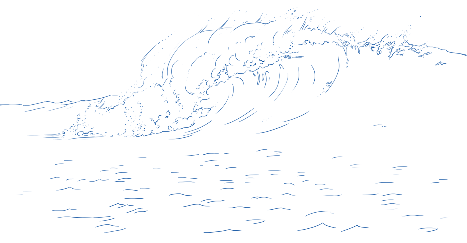 dibujar los detalles de la ola