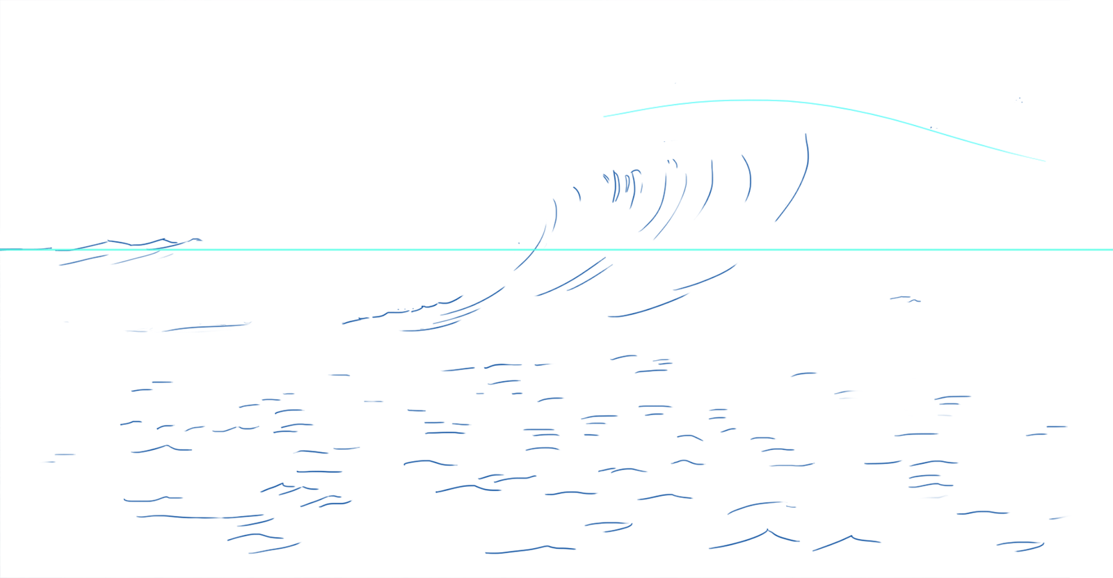 dibujo del agua de la ola