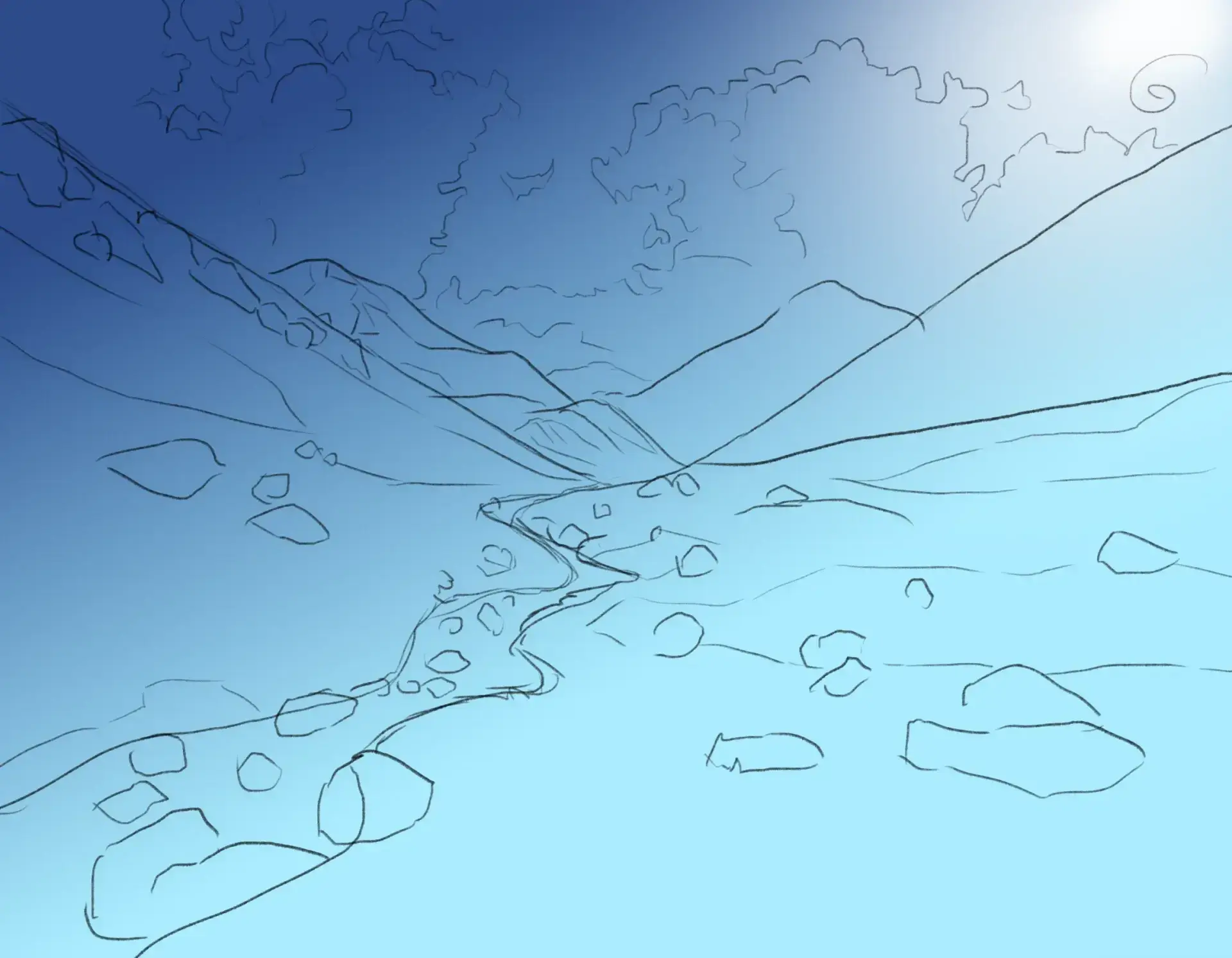 dessiner la lumière d’une vallée