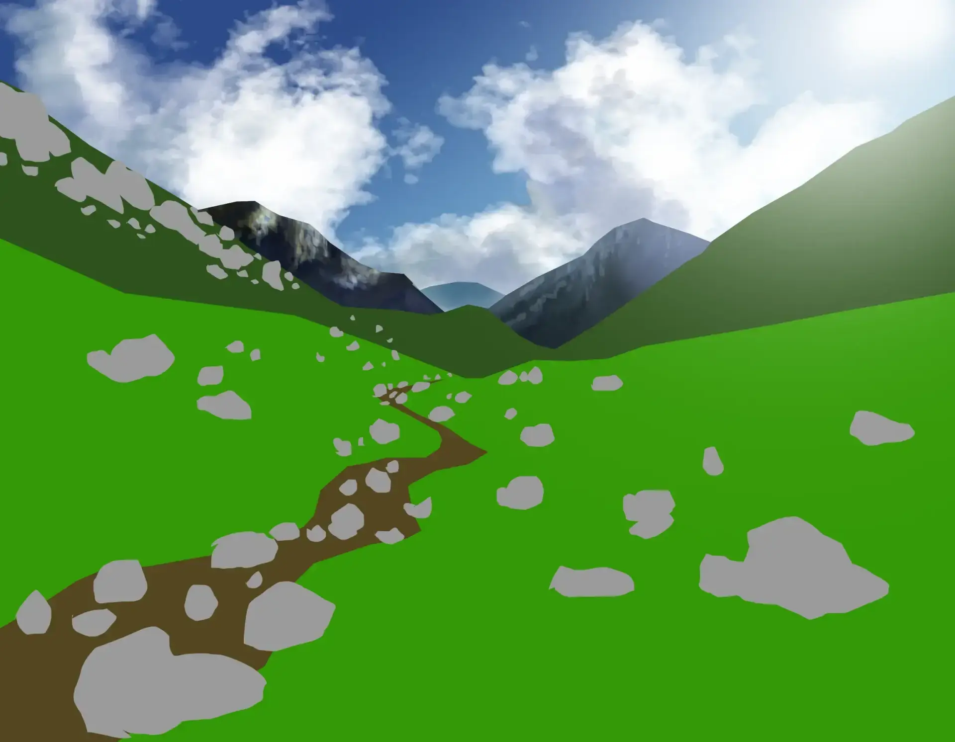 dessiner la texture d’une vallée