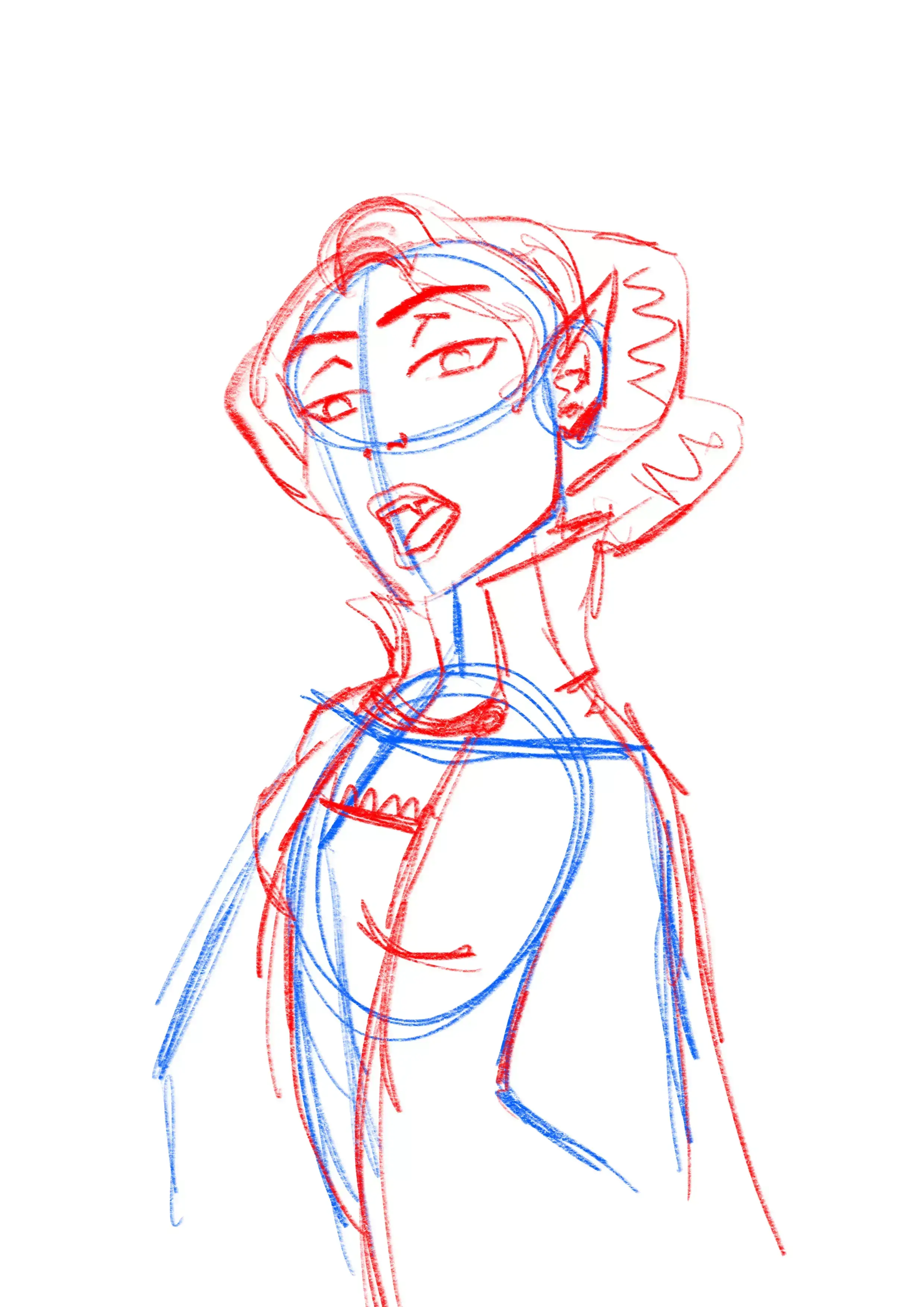 dibujo de los detalles del rostro de un vampiro