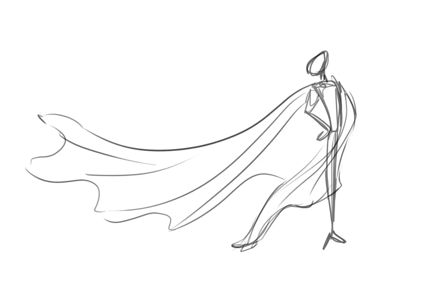 dessiner le vent sur les tissus et les vêtements