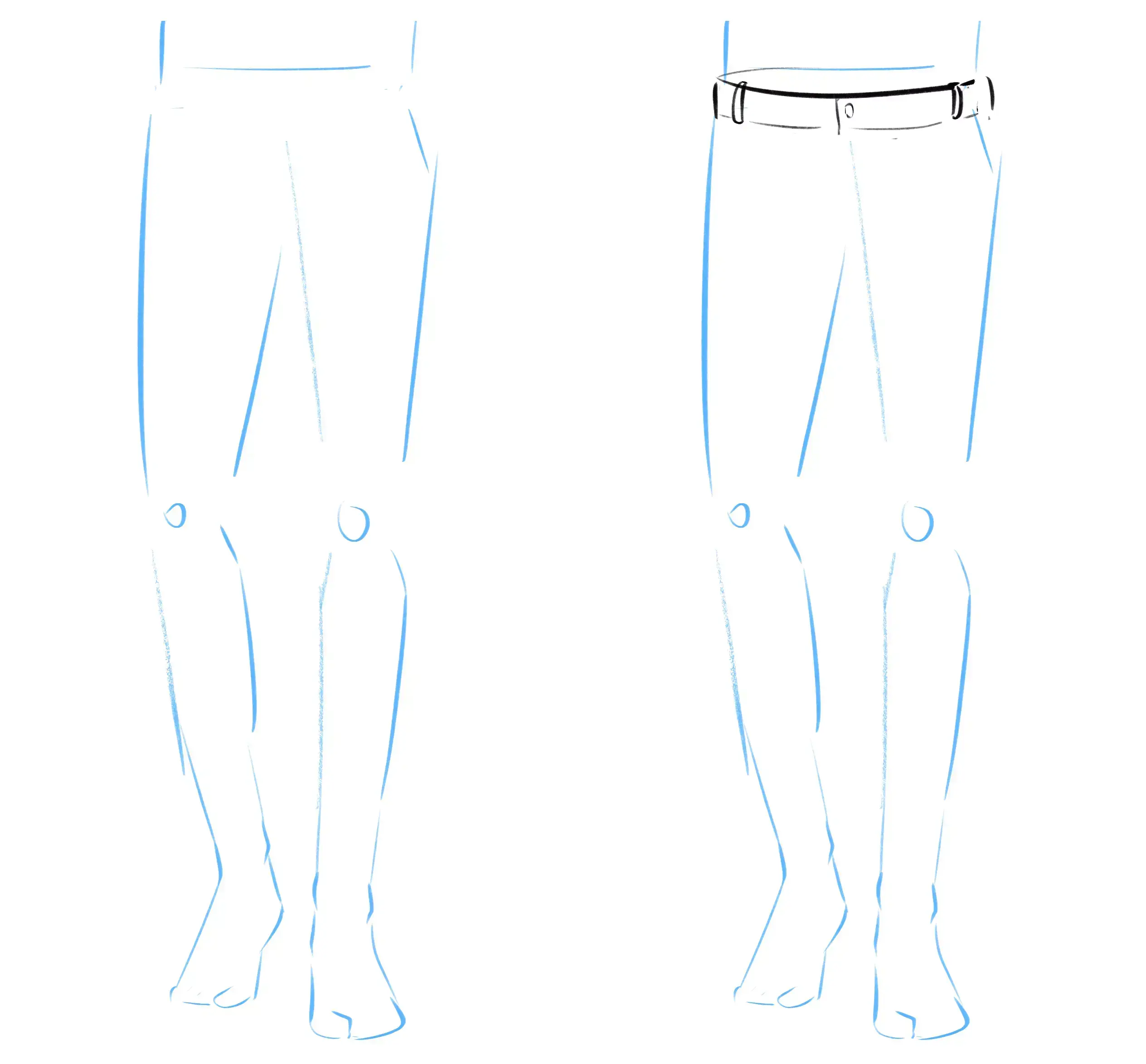 men's pants waistband drawing