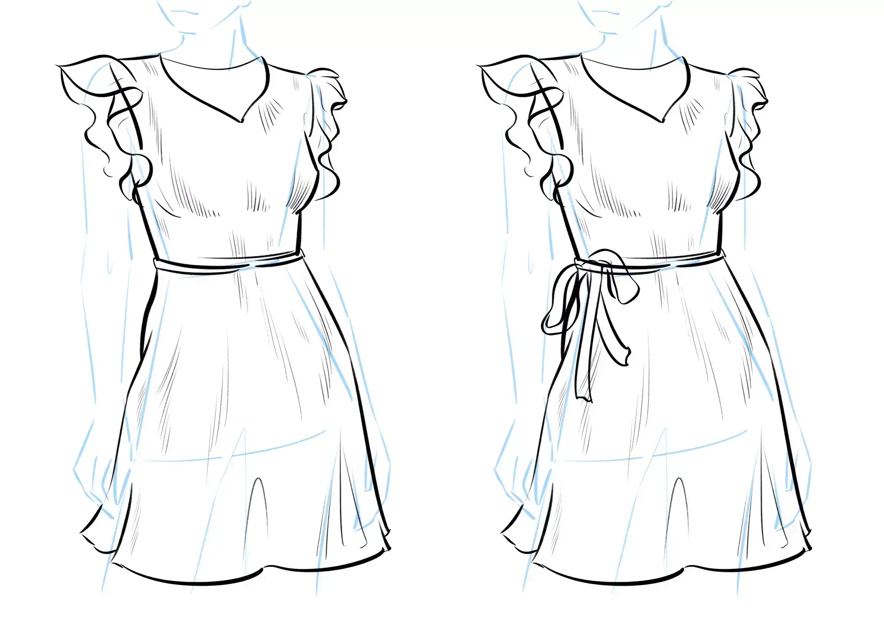 drawing of a dress belt