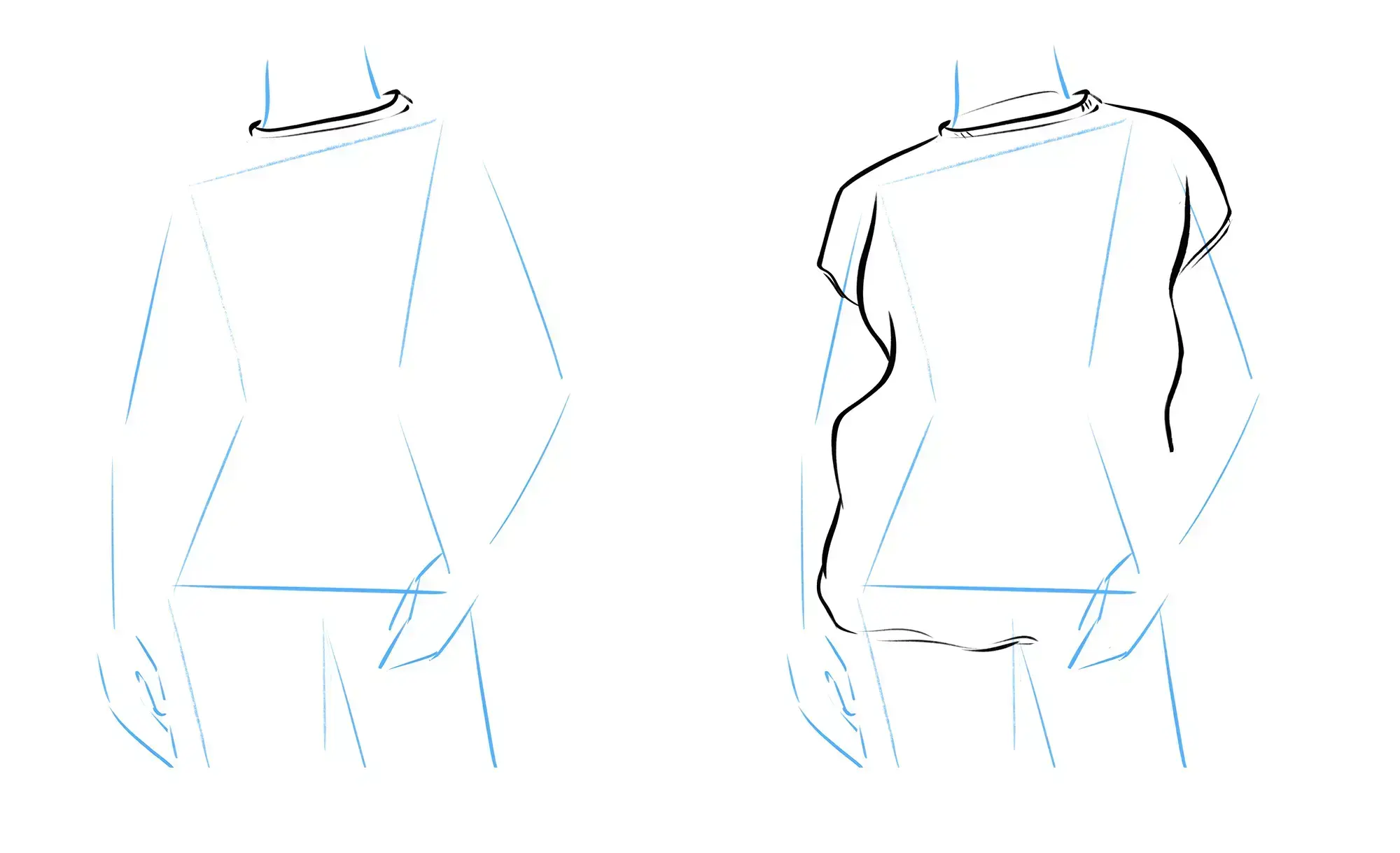 drawing of a sweatshirt collar