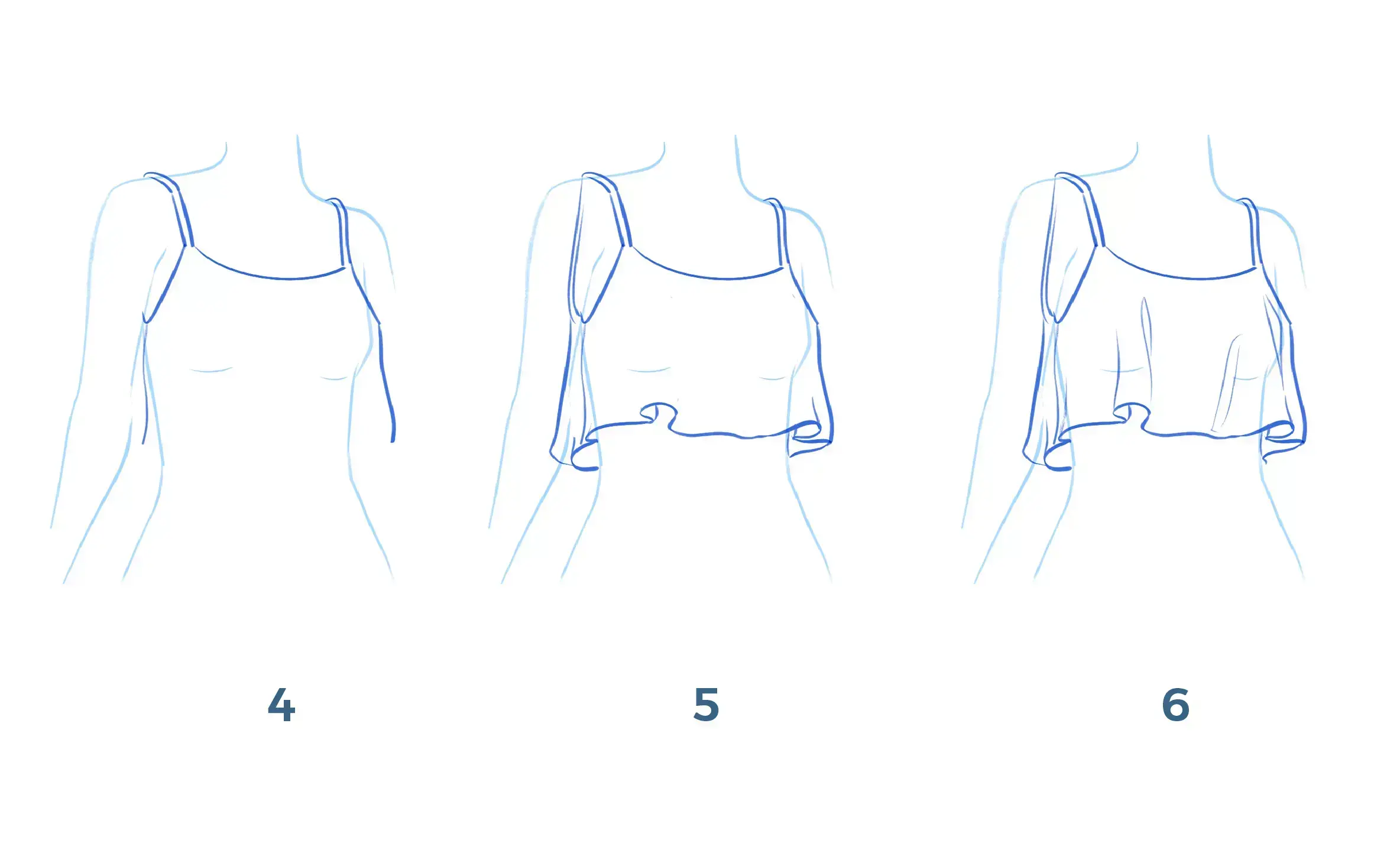 drawing of a top's seams