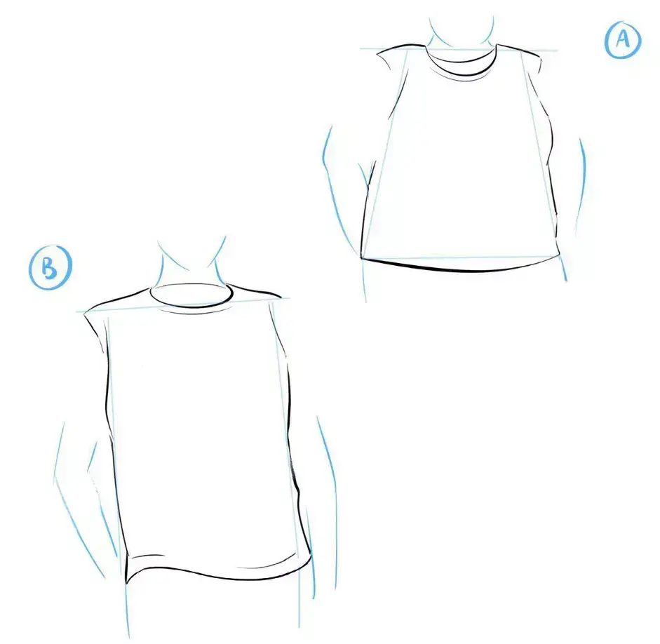 drawing of a t-shirt shape