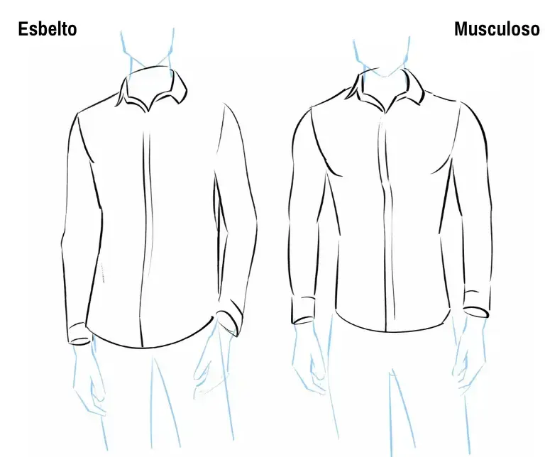 Dibujar las costuras de la camisa