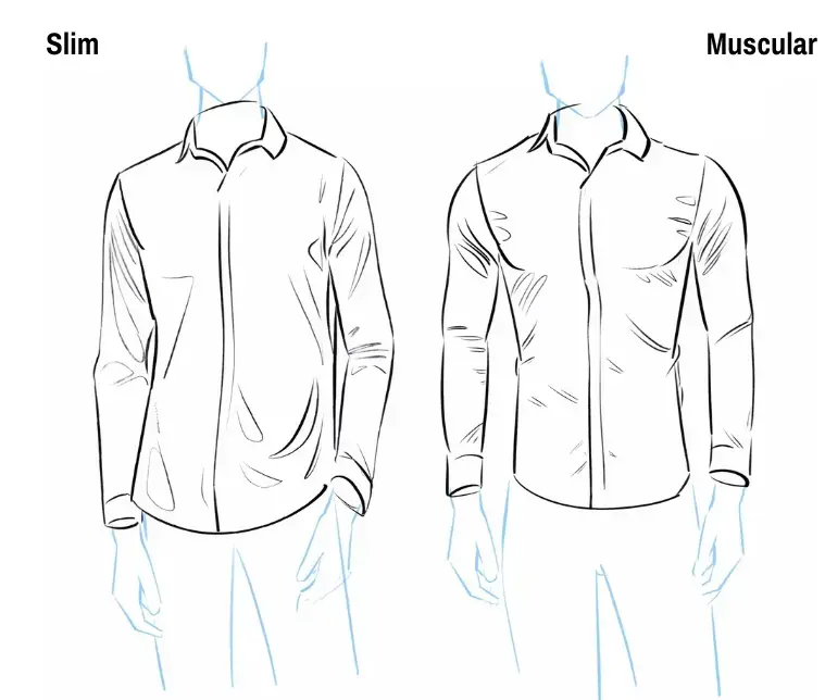 drawing of the folds of a shirt