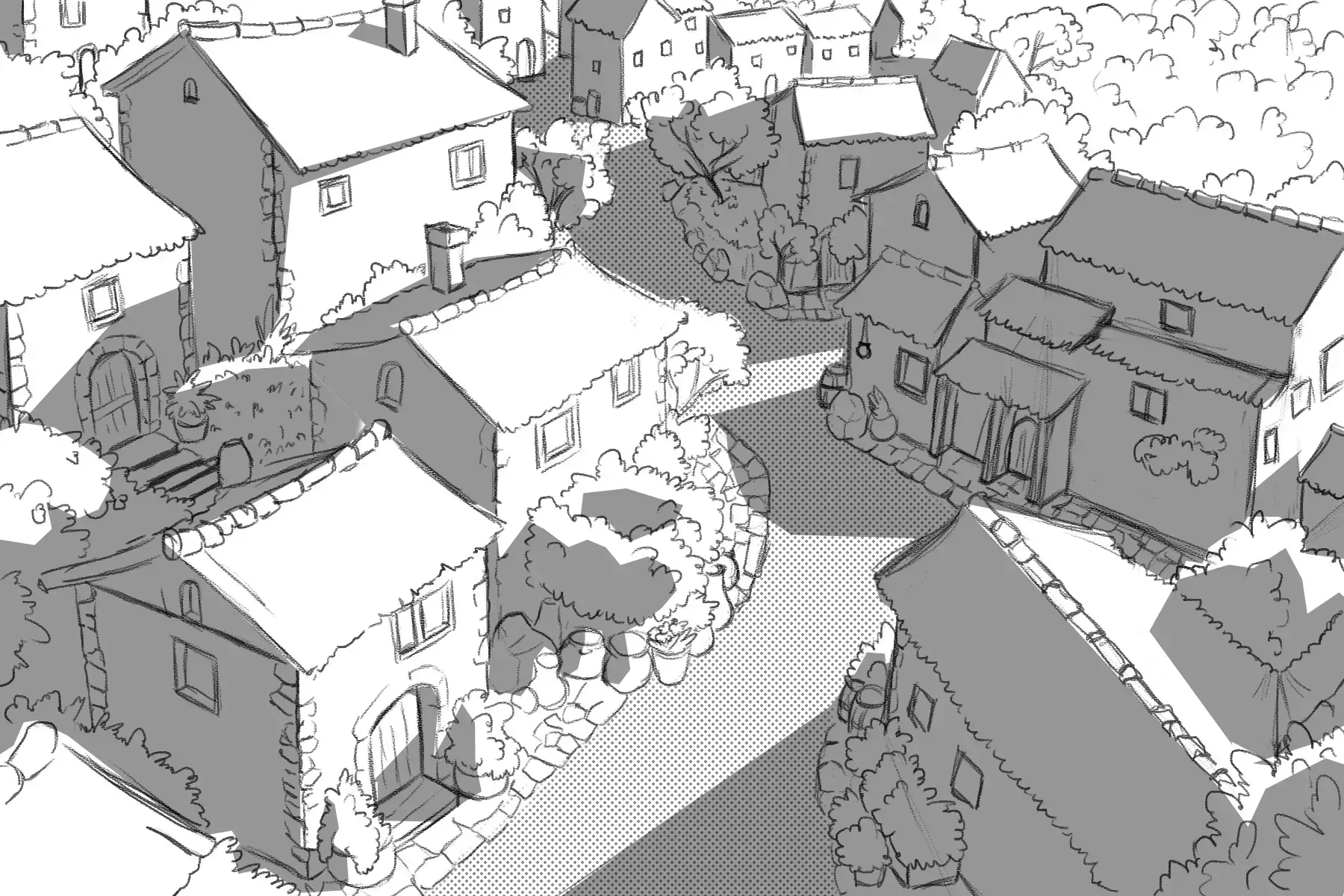 dessiner les textures d’un village
