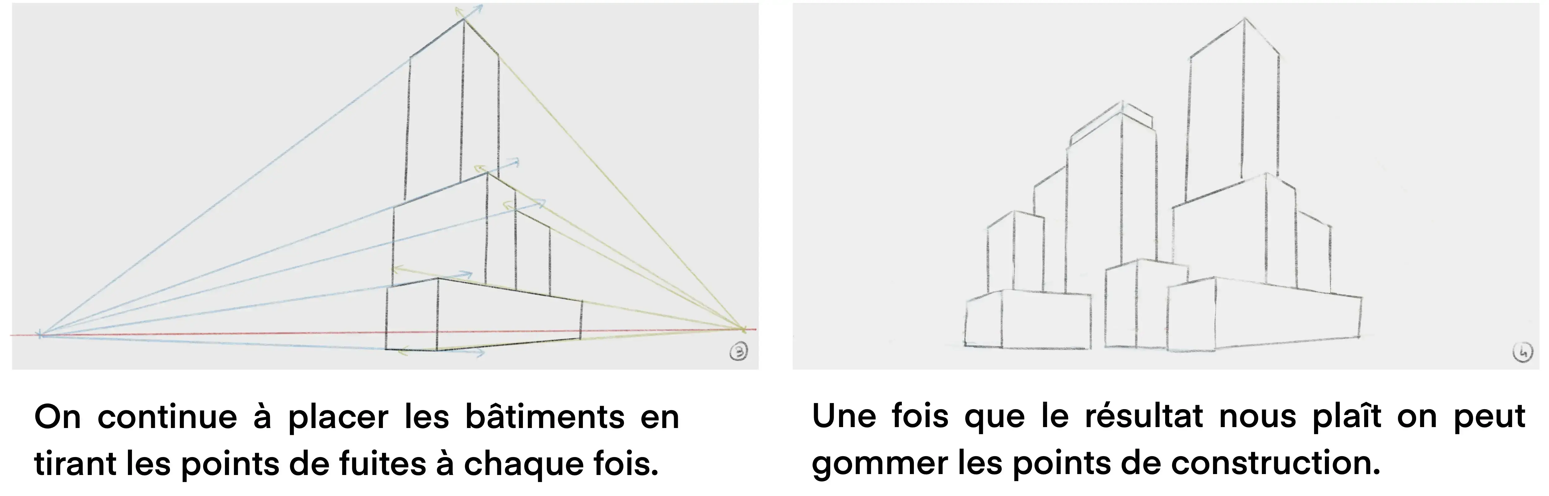 dessiner les bâtiments d’une ville en perspective