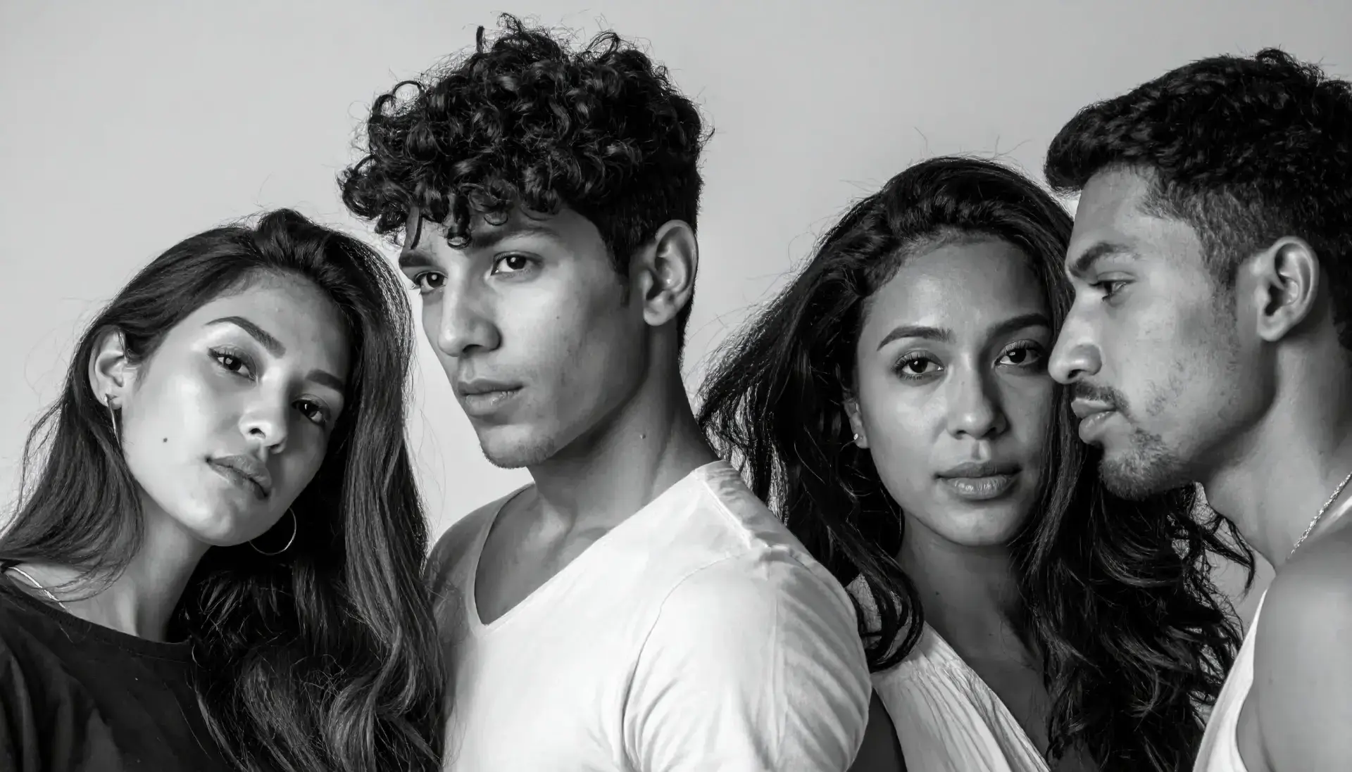 photo de référence pour dessiner un visage en noir et blanc