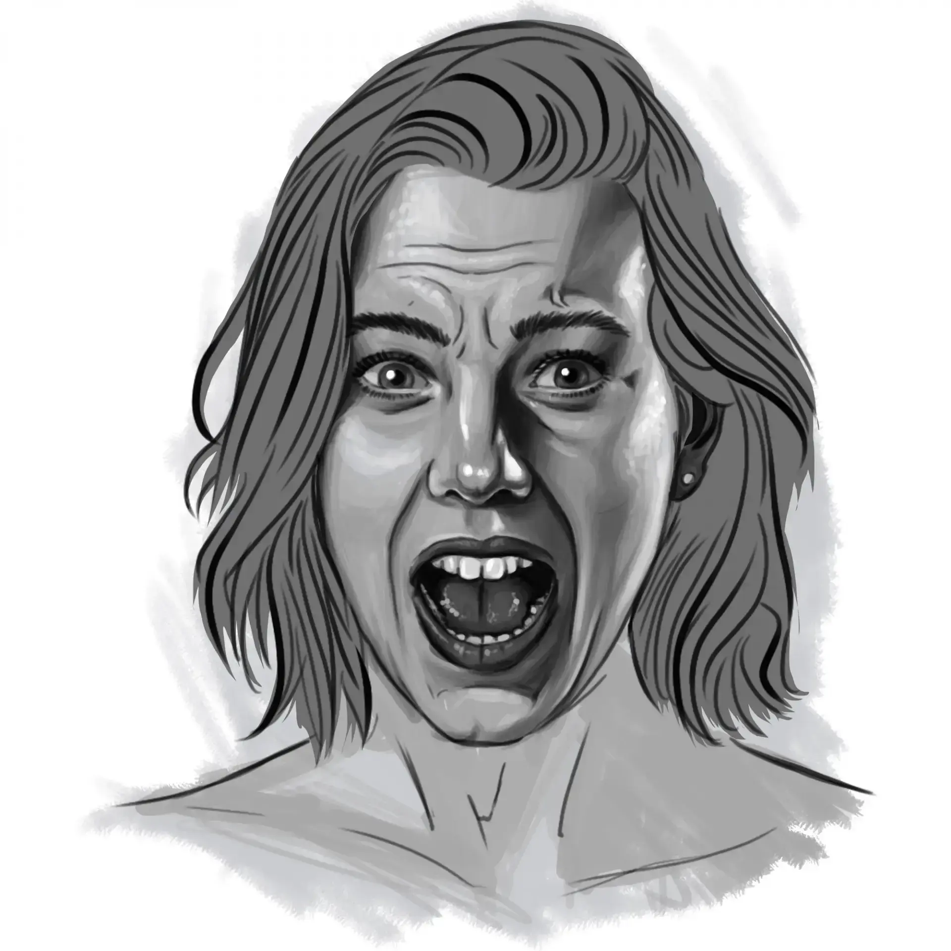 dessiner les détails d’un visage qui a peur