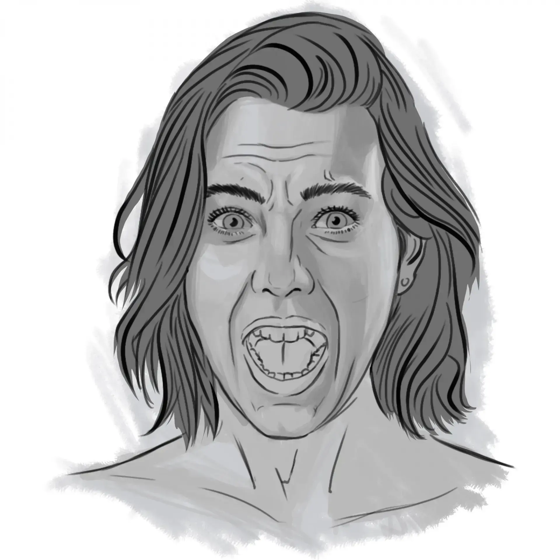 dessiner les volumes d’un visage qui a peur