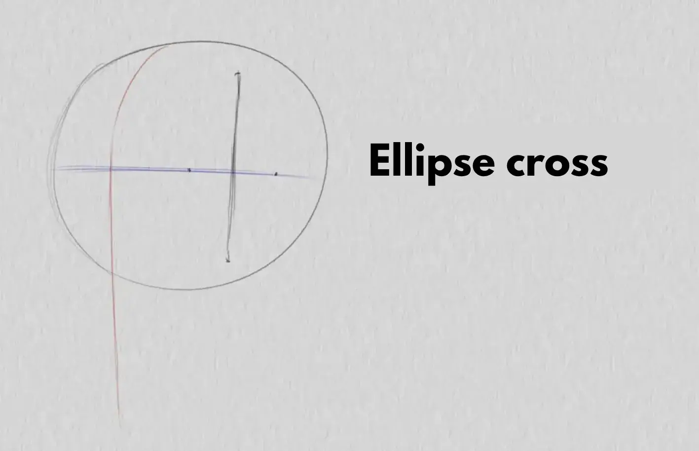 drawing the ellipse cross of a three-quarter face