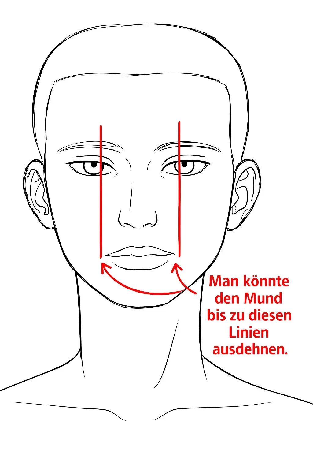 Proportionen des Mundes für das Gesicht einer Frau
