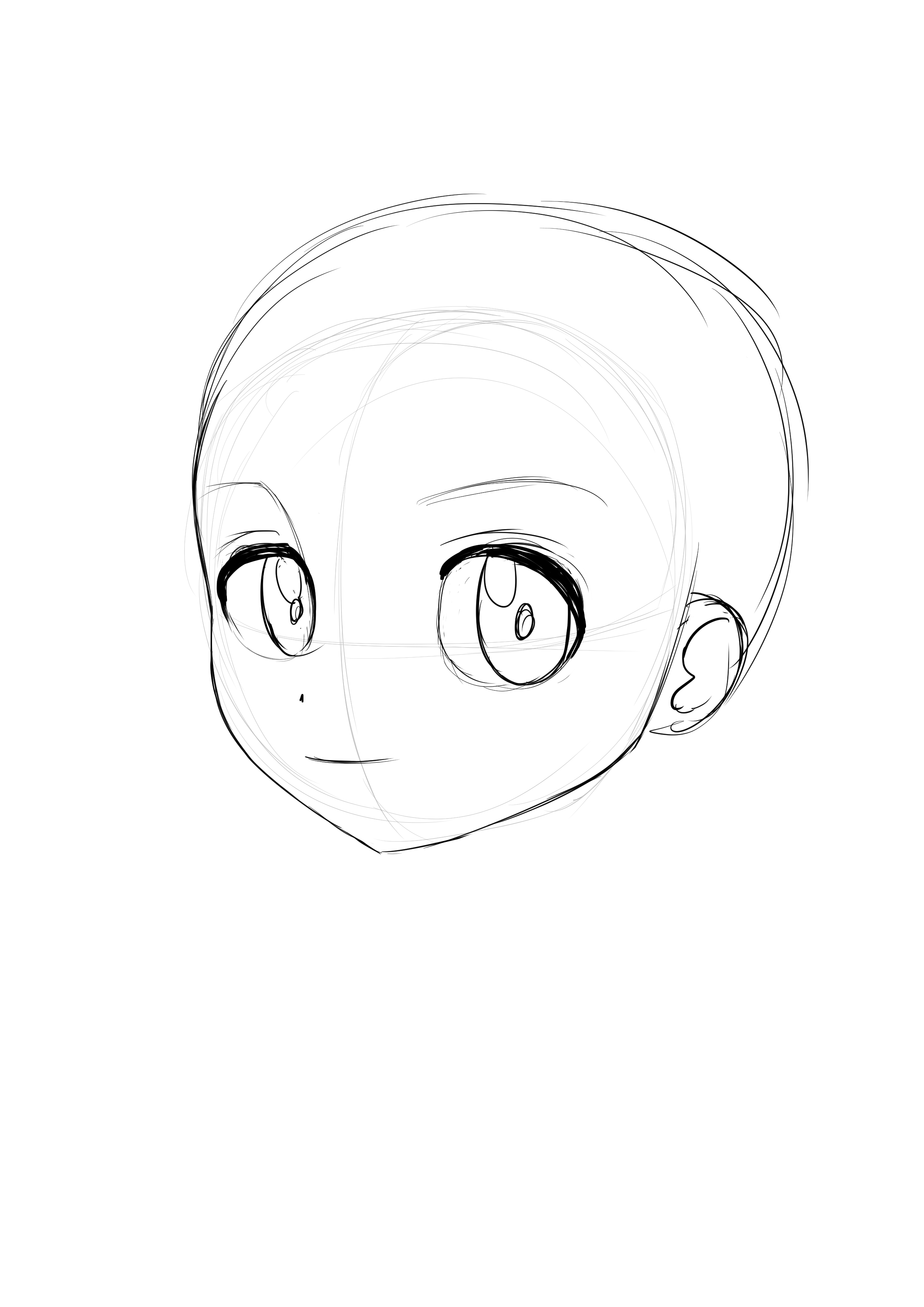 dessiner le crâne du personnage manga