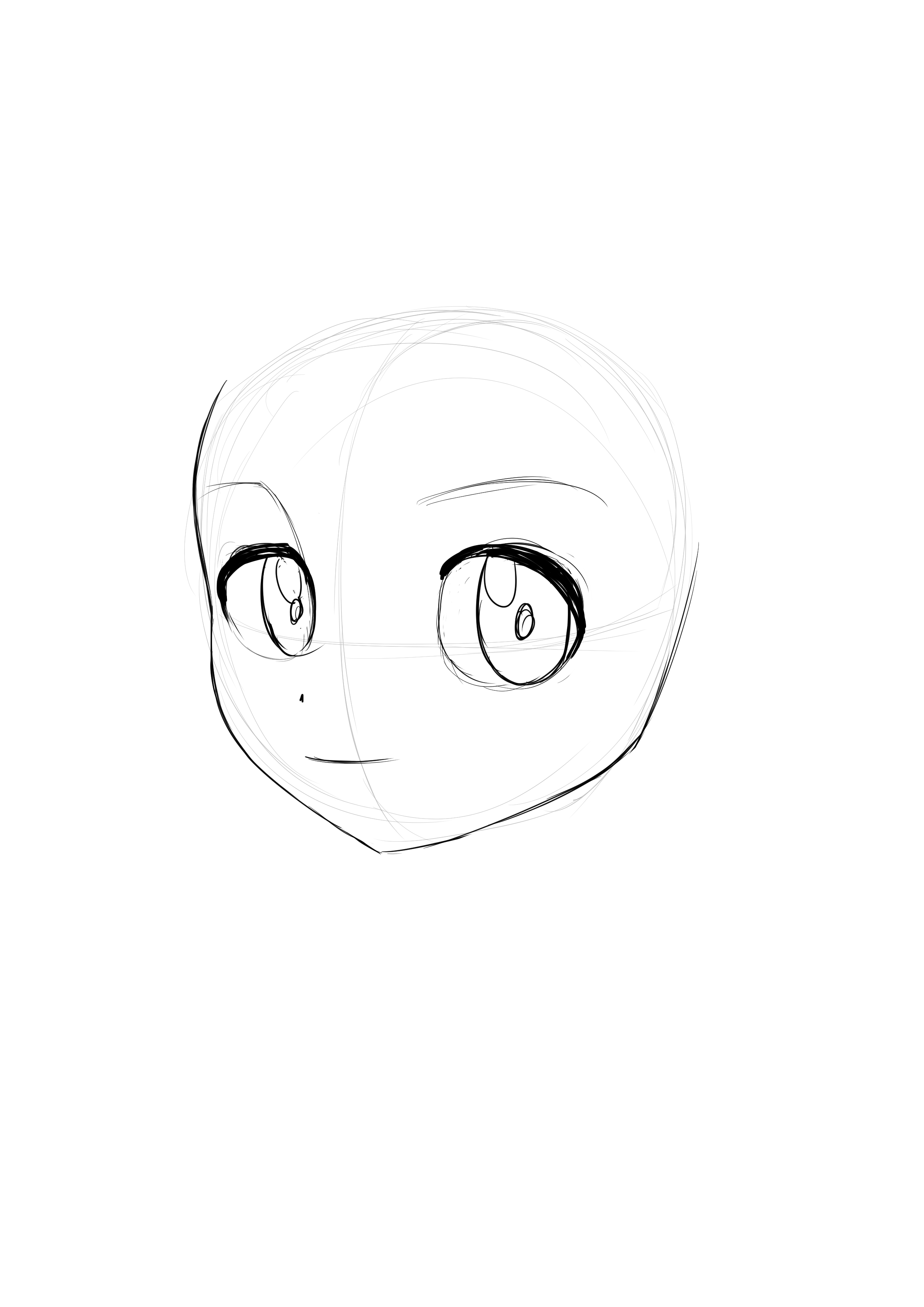 dessiner les pupilles des yeux sur le visage manga