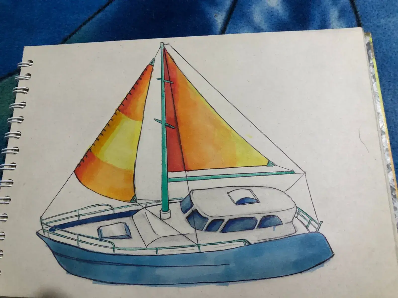 agregar el color del casco al diseño de un velero