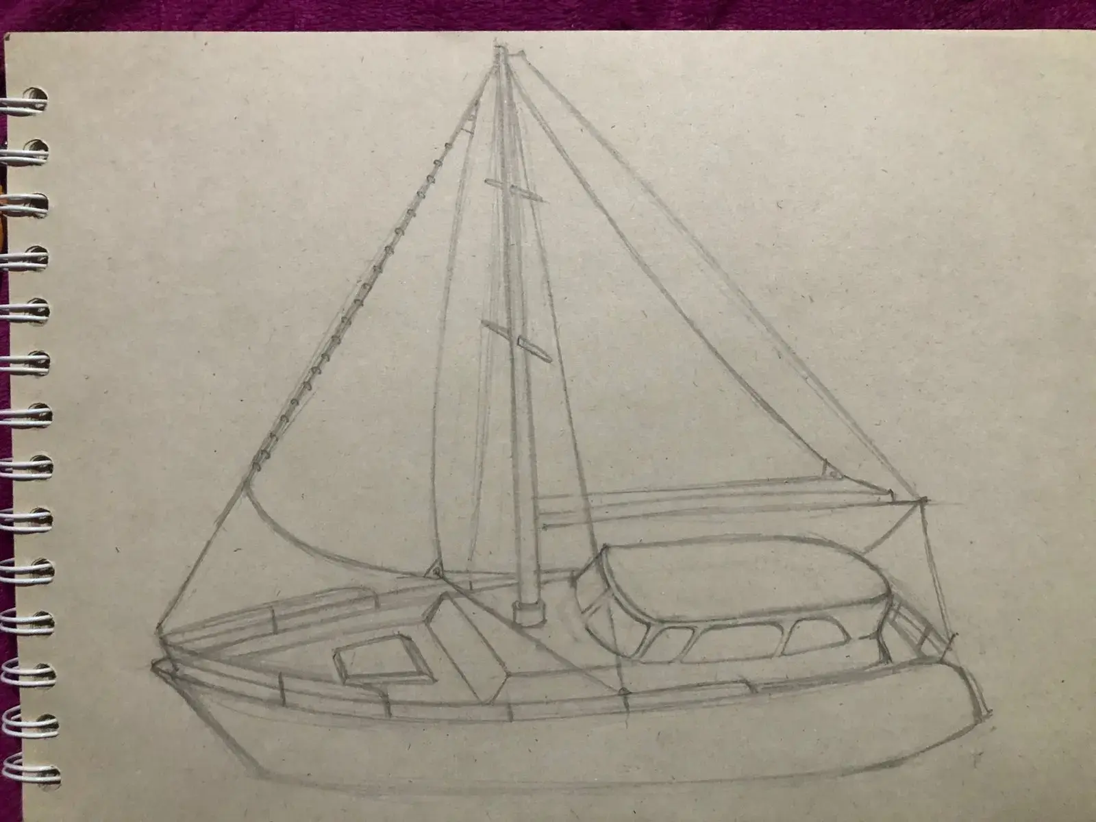 dibujar las ventanas de la cabina de un velero