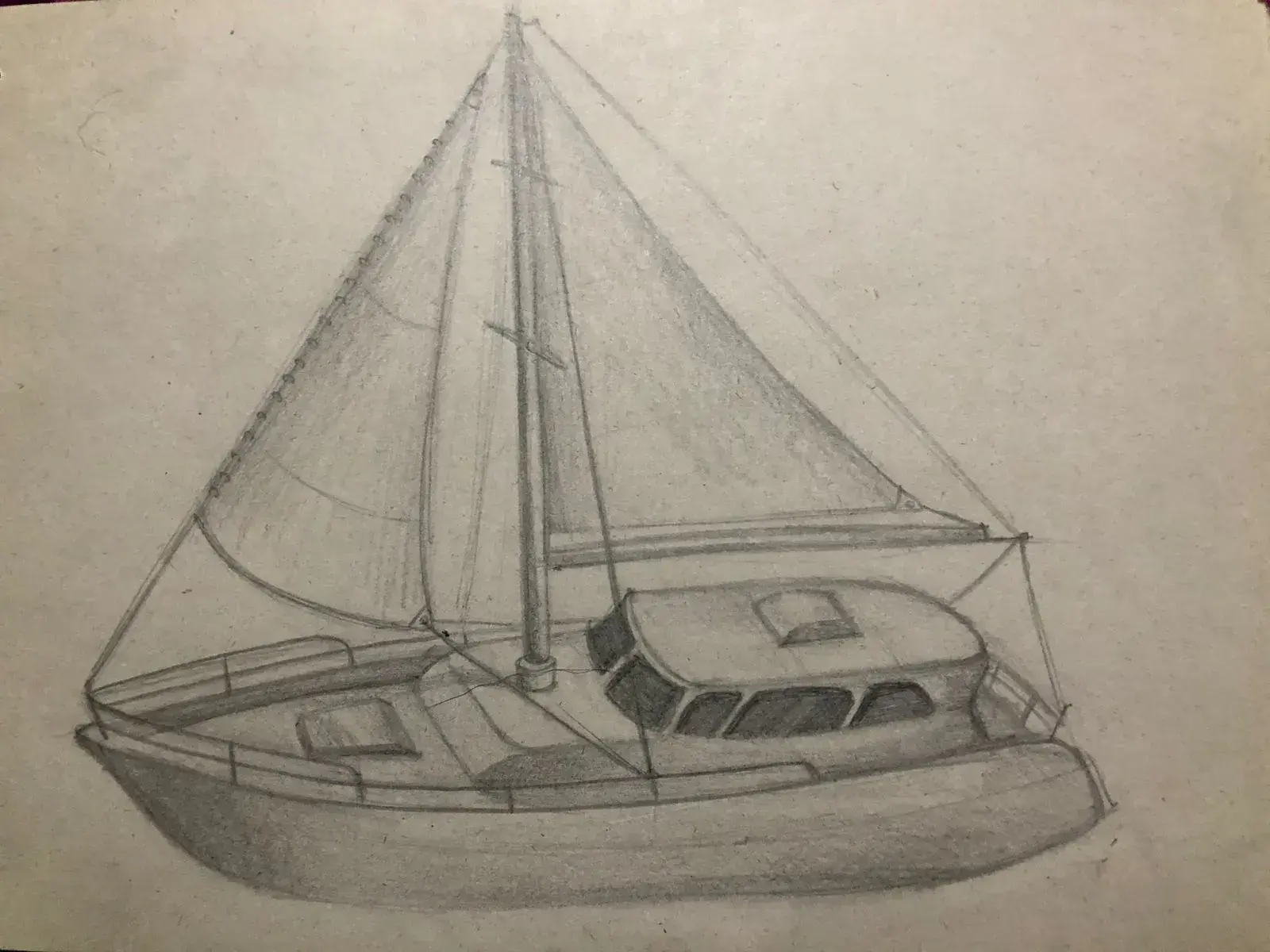 dibujar las sombras de un velero