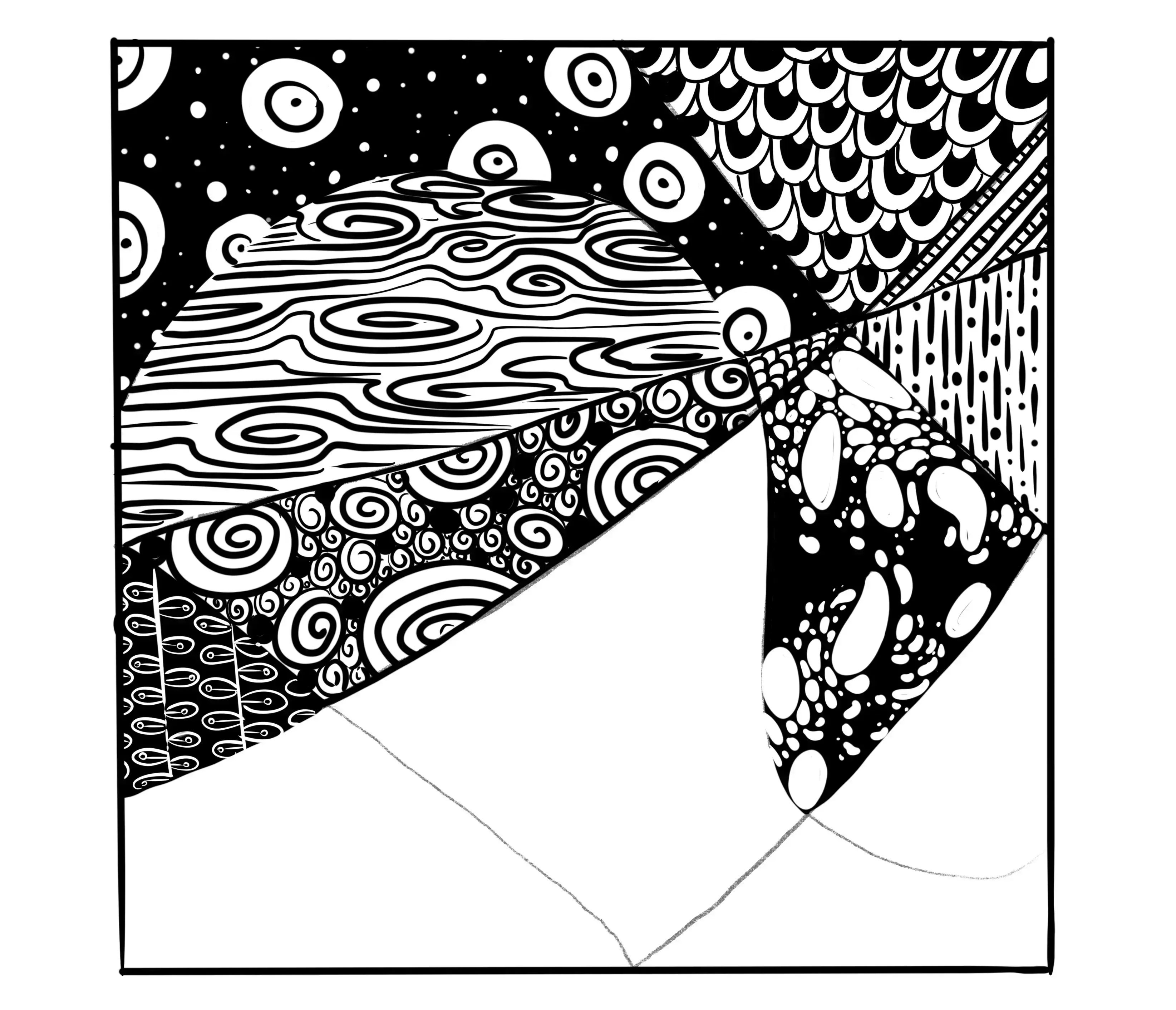dessiner les formes arrondies du zentangle