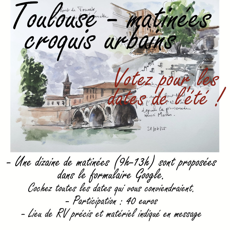 🎨 Croquis urbains à Toulouse cet été !